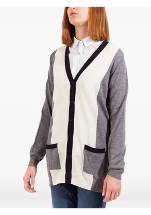 Gant colour-block wool cardigan - Grey