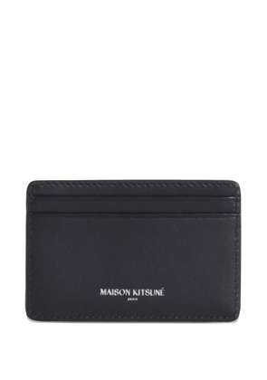 Maison Kitsuné Paris logo-print leather cardholder - Black