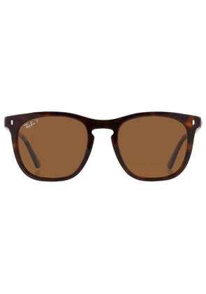 Ray Ban Polarized Brown Square Unisex Sunglasses RB2210 902/57 53