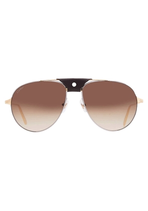 Cartier Santos de Cartier Brown Pilot Mens Sunglasses CT0038S 010 59