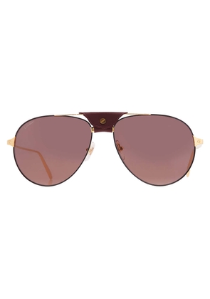 Cartier Santos de Cartier Red Pilot Mens Sunglasses CT0038S 006 61