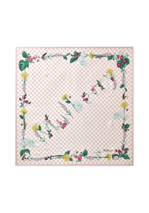 Mulberry Women's Large Square Scarf - Riverside Floral Blossom Pink