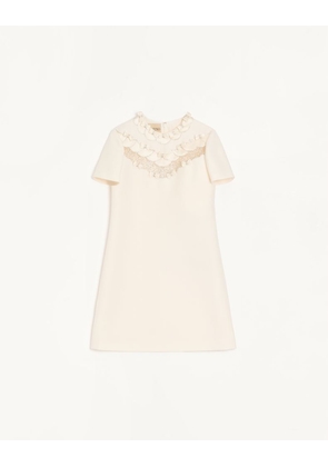 Valentino Embroidered Crepe Couture Short Dress Woman IVORY 36