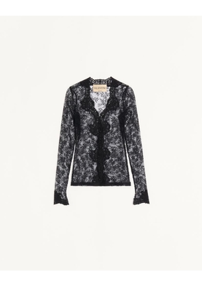 Valentino Stretch Lace Cardigan Woman BLACK L