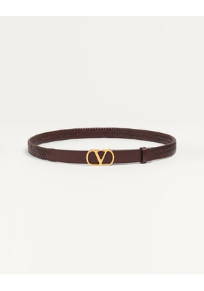 Valentino Garavani VLogo Signature Braided Calfskin Belt 25 Mm Man BROWN 085