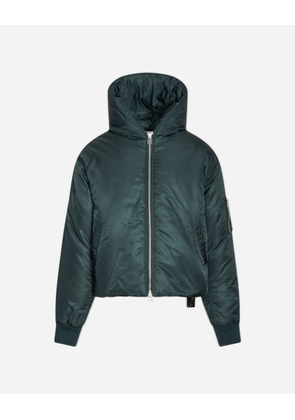 Men s Cropped Hood Bomber Jacket Dark Green