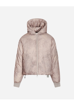 Men s Cropped Hood Bomber Jacket Foliage Print