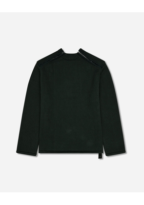 Men s Shoulder Zip Knit Sweater Dark Green