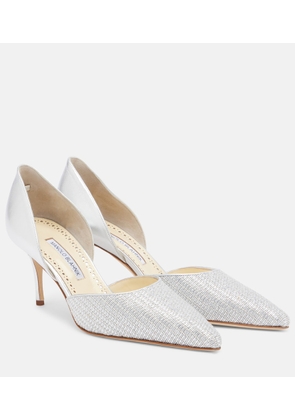 Manolo Blahnik Taylerbinu leather-trimmed woven pumps