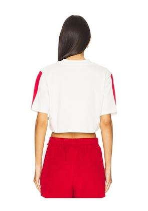 Araminta James Racquet Crop Tee in White. Size M. Also in XS, L.