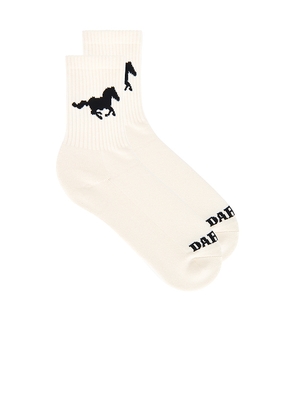 Darlin Mustang Sock in White.