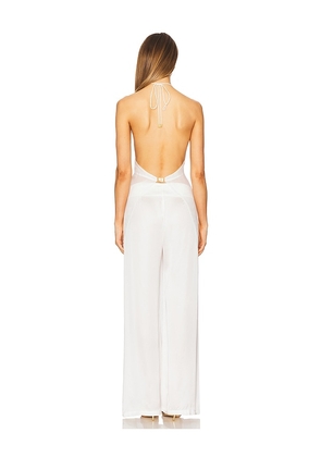 Cin Cin Coral Orchid Drape Top in White. Size L. Also in XS, S, M, XL.