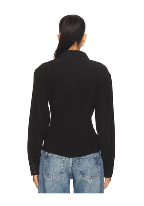 EB Denim Rose Blouse in Black. Size L. Also in XS.