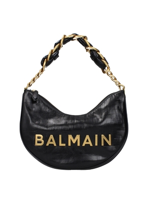 Balmain Black Leather Shoulder Bag