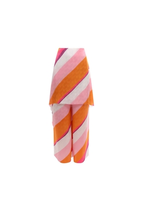 Fendi Multicolor Silk Casual Pants - 42