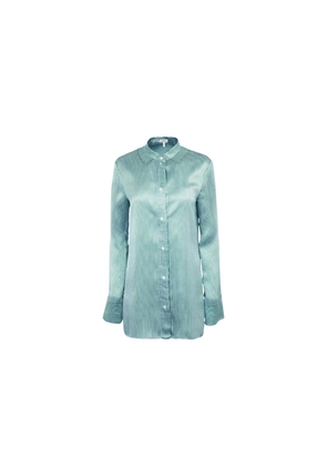 Loewe Blue Silk Pattern Shirt - 42