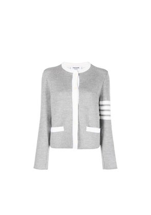 Thom Browne Gray Wool Cardigan - 36