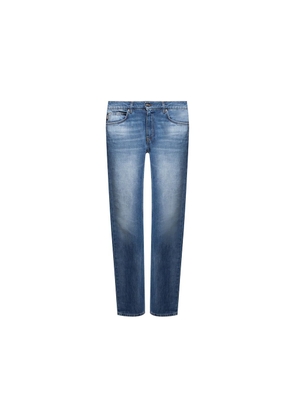 Versace Blue Cotton Straight-Leg Jeans - W32