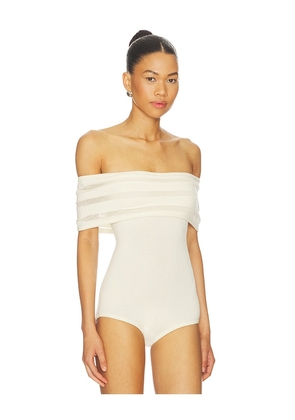 ISA BOULDER Stacks Top in Cream. Size XS. Also in S, M, L.
