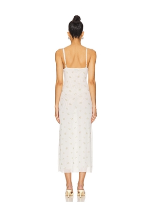 Milkwhite Lingerie Long Mesh Dress in Ivory. Size M. Also in XS, L.