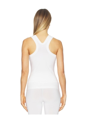 Norma Kamali x Lifestyle Racer Tee in White. Size XS. Also in S, M, L.