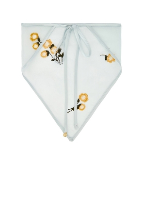 LELET NY Isla Embroidered Bandana in Baby Blue.