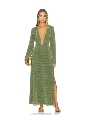 Oseree Lumiere O Long Kaftan in Green. Size S. Also in M, L.