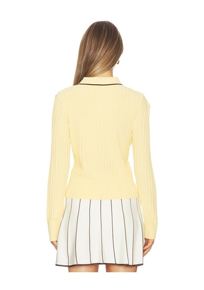 Malbon Selma Polo Top in Lemon. Size XS. Also in M, L.