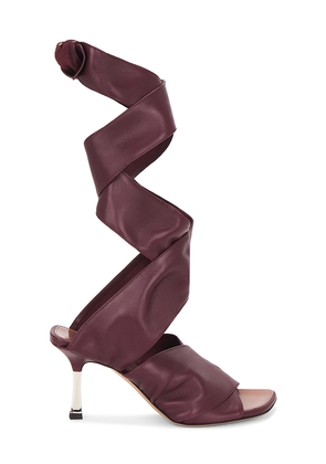 Paris Texas Lorena Lace Up 75 Sandal in Burgundy. Size 39. Also in 38.