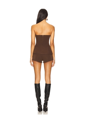 superdown Daija Short Set in Brown. Size M. Also in XXS, XS, S, L, XL.