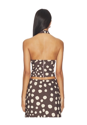 SEVEN WONDERS Billie Top in Brown. Size S. Also in XS, M, L, XL.
