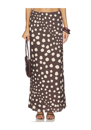 SEVEN WONDERS Billie Maxi Skirt in Brown. Size S. Also in XS, M, L, XL.