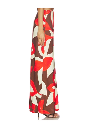 SEVEN WONDERS Billie Maxi Skirt in Amoree Chocolate in Red. Size S. Also in XS, M, L, XL.