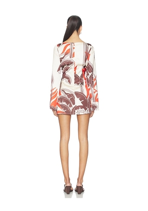 SEVEN WONDERS Kaeli Long Sleeve Mini Dress in Red. Size S. Also in XS, M, L, XL.