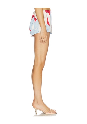 SEVEN WONDERS Amoree Elasticated Short in Baby Blue, Red. Size S. Also in XS, M, L, XL.