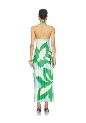 SEVEN WONDERS Aubrie Cross Front Midi Dress in Green, Baby Blue. Size S. Also in XS, L, XL.