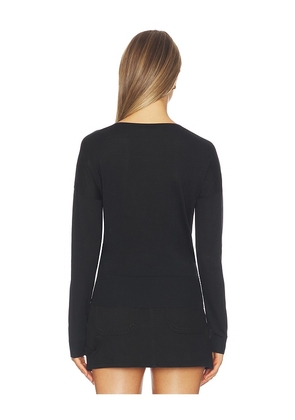 RENGGLI Silk Cashmere V Neck Sweater in Black. Size XS. Also in M, L.
