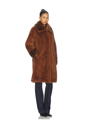Unreal Fur Timeless Coat in Chocolate. Size S. Also in XS.
