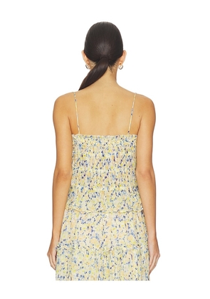Ulla Johnson Florian Silk Tank Top in Yellow,Blue. Size 0. Also in 12, 8.