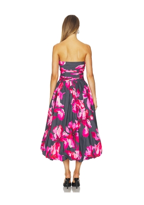 AMUR Helena Bubble Midi Dress in Black. Size 10. Also in 8.