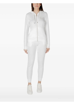 Ea7 Emporio Armani rhinestone-logo tracksuit - White