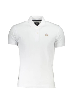 La Martina embroidered-logo pique polo shirt - White