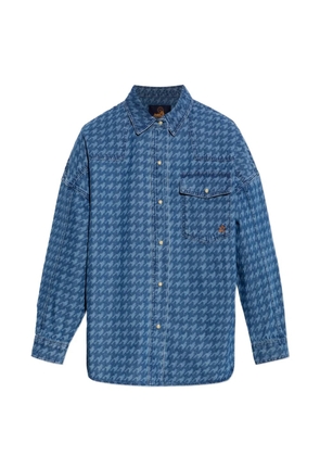 Perfect Moment houndstooth-pattern denim shirt - Blue