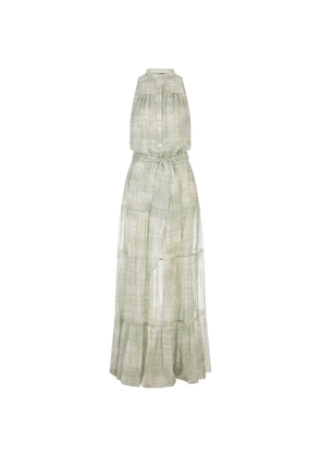 Kiton abstract-print maxi dress - White