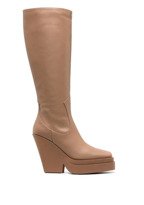 GIABORGHINI x Pernille Texan 110mm knee-high boots - Neutrals