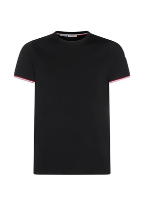 Moncler striped-trim logo-patch t-shirt - Black