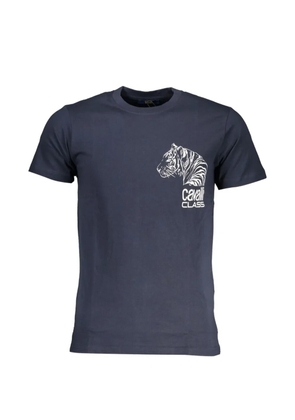 Cavalli Class tiger-print logo-print T-shirt - Blue