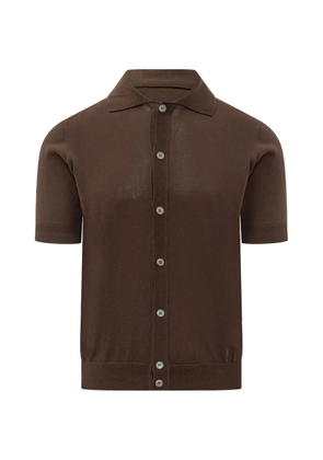 Filippo De Laurentiis short-sleeve knitted shirt - Brown