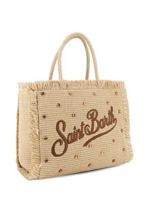 MC2 Saint Barth crystal-embellished frayed tote bag - Neutrals