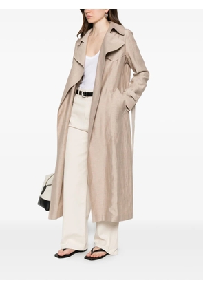 Tagliatore belted storm-flap coat - Neutrals